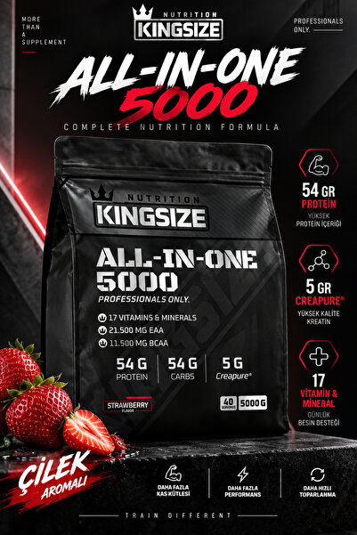 PROTEİN CENTER Kingsize Nutrition All-In-One 5000 Gr 40 Servis Çilek Aromalı ...