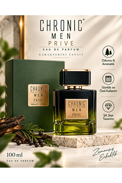 Chronic Men PRIVE Eau de Parfum 100 ml – Güçlü, Karizmatik ve Derin Erkek Par...
