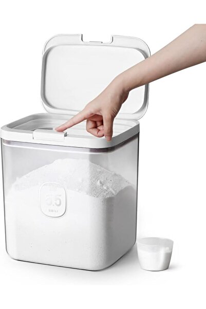 NALACAL Laundry Detergent Dispenser with One-Press Lid, Clear PET Laundry Pow...