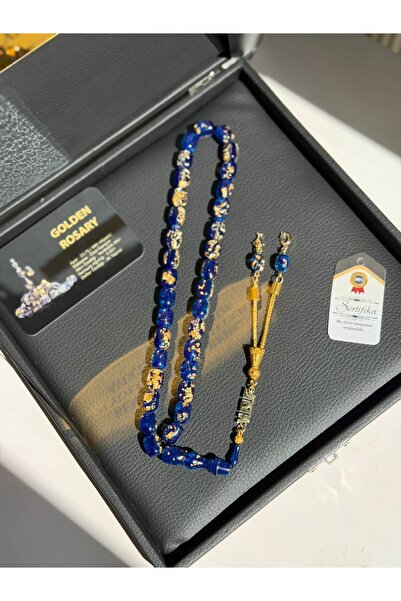 Kehribarstore İsim ve Harfli Premium Kutu Altın Parçacıklı Sertifikalı Altın Kaplama Püskül Hediyelik Tesbih İsimli Kutu Erkek