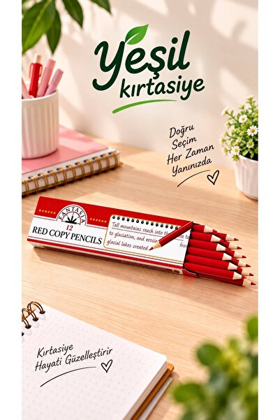 YEŞİL KIRTASİYE Fantasia 12-Pack Red Pencils