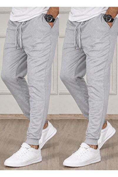 SURMARİ Set of 2 Unisex Regular Fit Ribbed Leg Black, Gray, Navy Blue, Anthra...