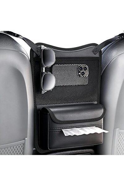 GENERAL Car Purse Holder Between Seats, Nappa Leather Front Seat Storage Bag ...