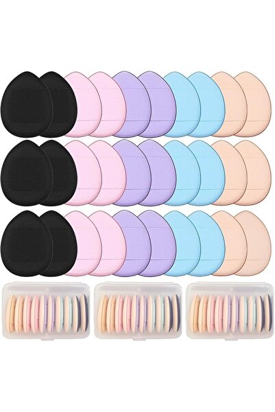 KASTWAVE 30 Pcs Mini Powder Puff & mini makeup sponge Set, Dual-Use Dry/Wet M...