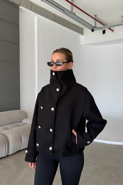MANMARK High Collar Double Breasted Soft Anti-Pilling Cashmere Fabric Women's Cashmere Coat Jacket