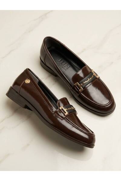 KUUM LONDON Γυναικεία Vegan Δερμάτινα Casual Παπούτσια Loafer με Κομψή Λεπτομ...