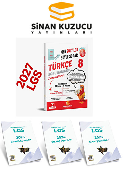 SİNAN KUZUCU YAYINLARI 8. Sınıf 2027 LGS MEB Böyle Sorar Türkçe Soru Bankası + LGS 2023 2024 2025 Çıkmış Sorular Seti
