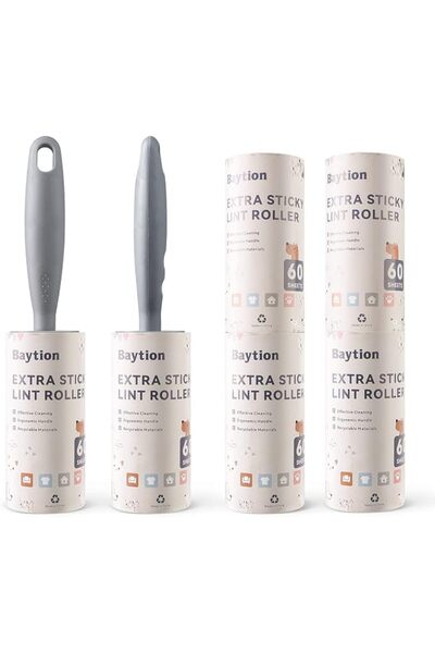 Baytion Baisheng Rotating Lint Remover Set with 6 Refills, Lint Brush for Clo...