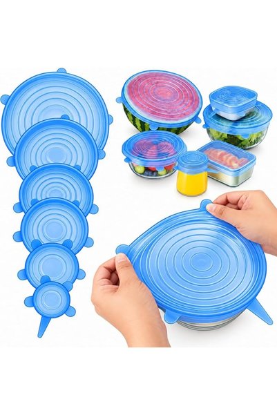 Homebase Home Brand Silicone Stretch Lids 6 Pack, Suction Lid Multi Size Reus...