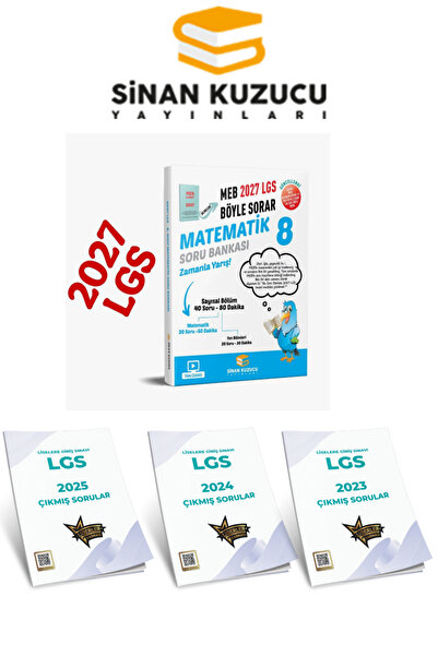 SİNAN KUZUCU YAYINLARI 8. Sınıf 2027 LGS MEB Böyle Sorar Matematik Soru Bankası + LGS 2023 2024 2025 Çıkmış Sorular Seti