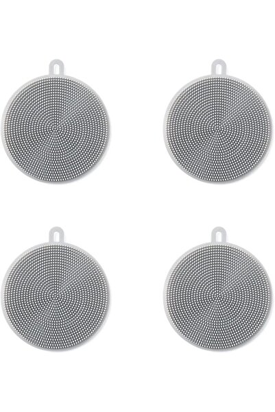 Tazweeq 4Pcs Silicone Dish Scrubber, Multipurpose Round Silicone Sponge, Reus...