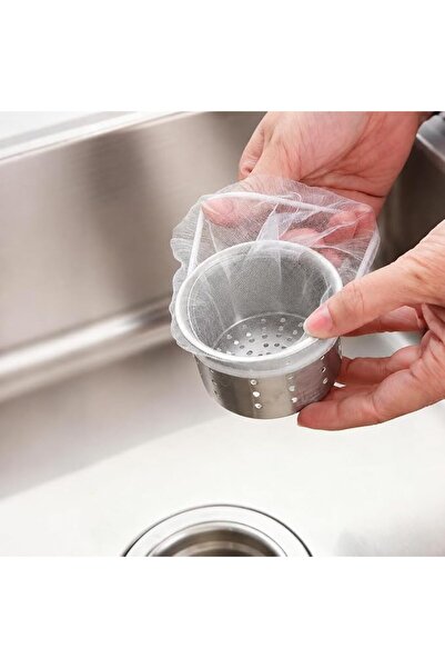 GENERAL 300 Pcs Sink Strainer Bags, 9 x 9 cm Stretchable White Polyester Mesh...