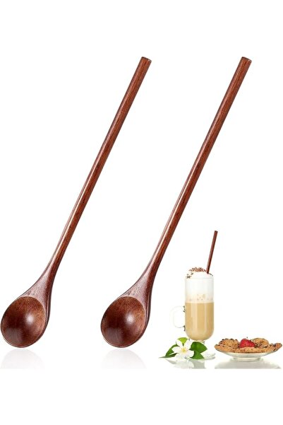 GENERAL Yalagui 2-Piece Wooden Spoon Set - 20cm Long Handle Stirring Spoons f...