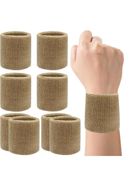 GENERAL 8 Pack Wrist Sweatbands Tennis Wrist Bands Absorbent Sweat Band for M...