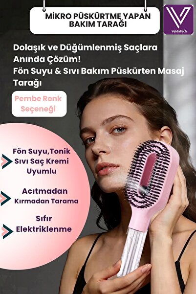 VeldaTech Velda Tech Dolaşık ve Düğüm Açıcı Mikro Sis Püskürtmeli Saç Tarağı ...