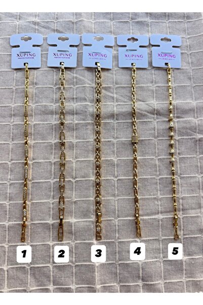 XUPING JEWELRY KARARMAZ 14K RENGİ VİP SERİ ZİRKON TAŞLI ÇELİK BİLEKLİK 17+2CM...