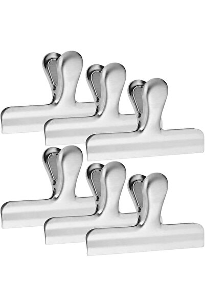 KASTWAVE 6 Pack Stainless Steel Chip Bag Clips, 5 inch Width, Big Paper Seal ...