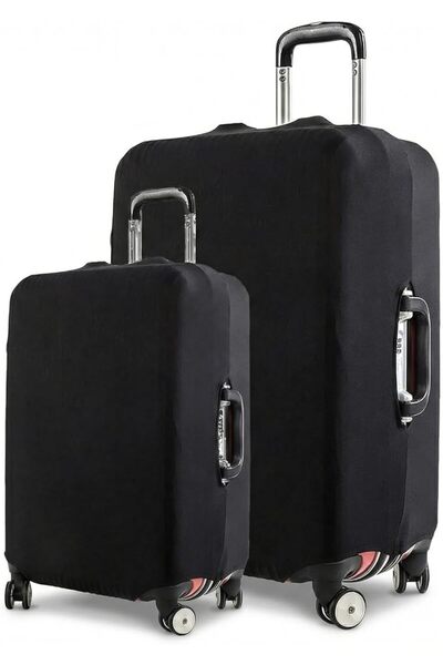 KRCIQMV 2 Pack Black Anti Scratch Luggage Cover Stretchable Suitcase Protecto...