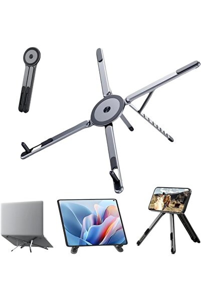 KOWVOWZ Laptop Stand for Desk, 3-in-1 Adjustable Foldable Aluminium Ergonomic...