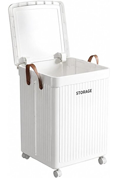 GENERAL X-Virgin Rolling Laundry Basket with Wheels Collapsible Laundry Hampe...