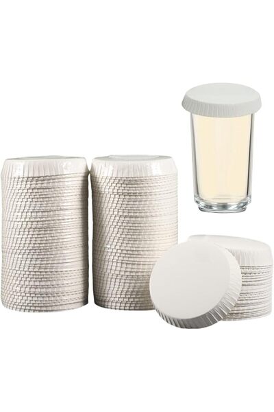 NOVOLAN Disposable Cup Lid, 150-Pack Absorbent and Heat-Resistant Paper Cup C...
