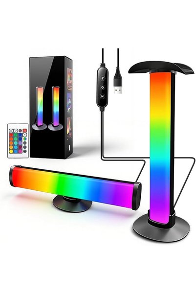 HASTHIP ®   شريط إضاءة RGB للمكتب بمنفذ USB، مصباح مكتب LED بـ16 لونًا مع جها...