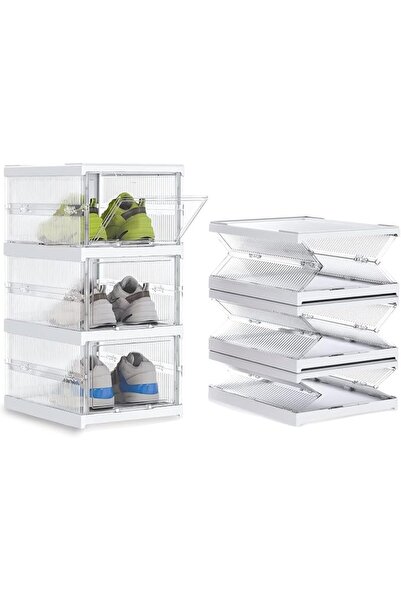 GENERAL Atromans Large 3 Pack Shoe Storage Box, Clear Acrylic Stackable Shoe ...