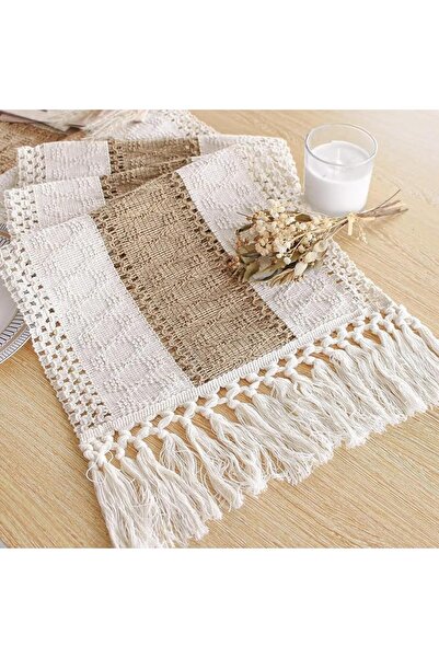 GENERAL Tzoyq Boho Table Runner, Rustic Farmhouse Long Table Runner with Farm...