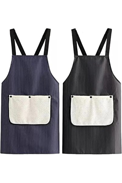 Tazweeq 2 Pack Aprons for Cooking, with Pockets & Removeable Hand Wipe, Water...