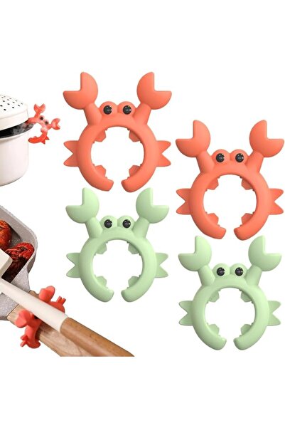 GENERAL Spoon Rest for Cooking, 4pcs Crab Shape Silicone Spoon Holder for Pot...