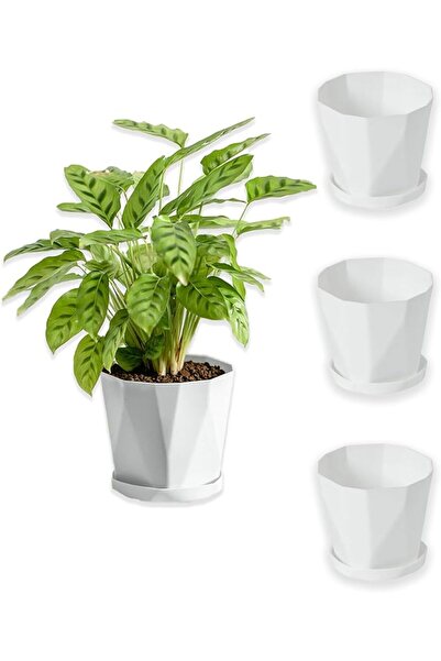 GENERAL 4-Pack Plant Pot, 5 Inch Plastic Flower Pots with Drainage Hole and S...