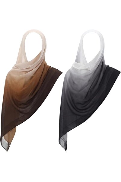 SYOSI 2 Pieces Hijab Scarf for Women, Fashion Soft Modal Gradient Headscarf f...