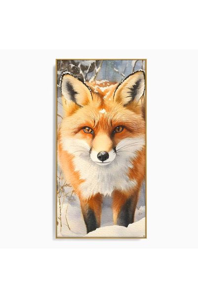 Luxcanva Tablou Canvas O Iarna de Basm 60x120 cm cu Rama Auriu O Iarna de Bas...