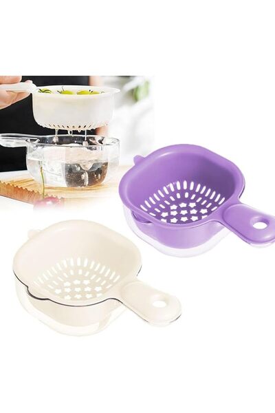 Yelajoy Kitchen Double-Layer Drain Basket, Kitchen Double-Layer Drain Basket ...