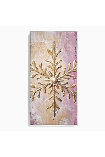 Luxcanva Tablou Canvas Simbolul Iernii 60x120 cm cu Rama Argintiu Simbolul Ie...