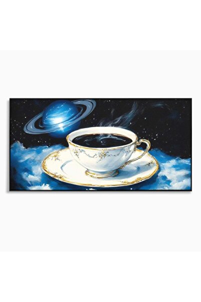 Luxcanva Tablou Canvas Orbita Albastra 100x50 cm cu Rama Negru Orbita Albastr...