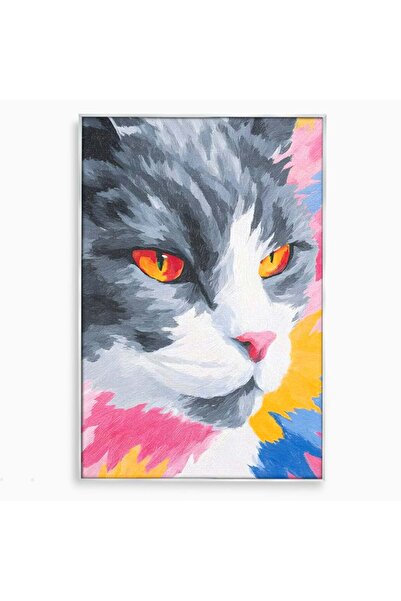 Luxcanva Tablou Canvas Mister printre Nuante 70x100 cm cu Rama Argintiu Miste...