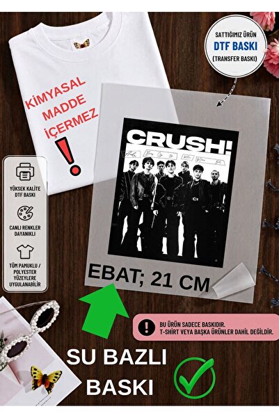 RYO FASHİON Crush Print Dtf Iron-On Transfer T-Shirt Sweatshirt Hoodie Arda B...