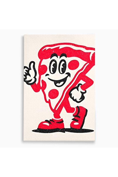 Luxcanva Tablou Canvas Pizza Party 40x60 cm pe Sasiu Lemn Pizza Party Felie V...