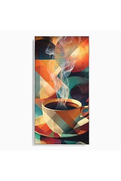 Luxcanva Tablou Canvas Geometria Cafelei 50x100 cm cu Rama Argintiu Geometria...