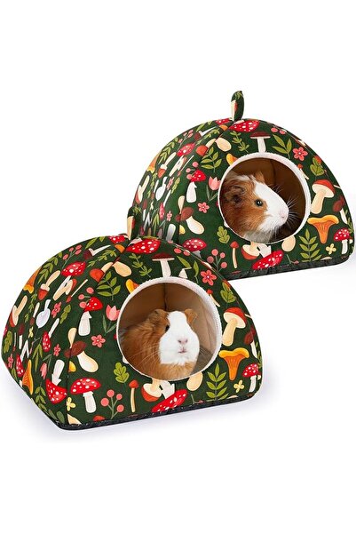 KASTWAVE 2-Pack Guinea Pig Hideout & Rabbit Bed - Ultra Soft Washable Plush H...