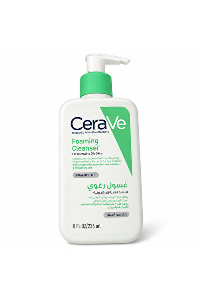 CeraVe Foaming Facial Cleanser for Normal to Oily Skin, Fragrance-Free – 236 ml