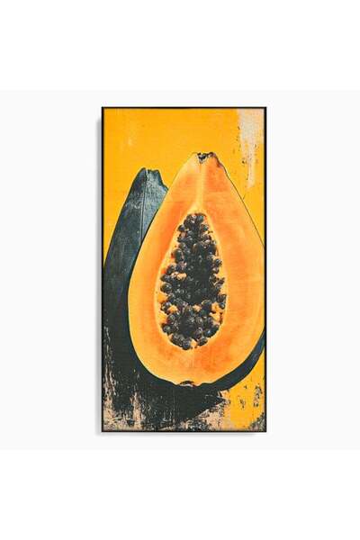 Luxcanva Tablou Canvas Gigantul Papaya 60x120 cm cu Rama Negru Gigantul Papay...