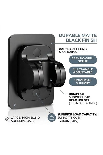 Generic Brand Self Adhesive Shower Head Holder-Adjustable Handheld Shower Holder NO Drilling Wall Mount Waterproof