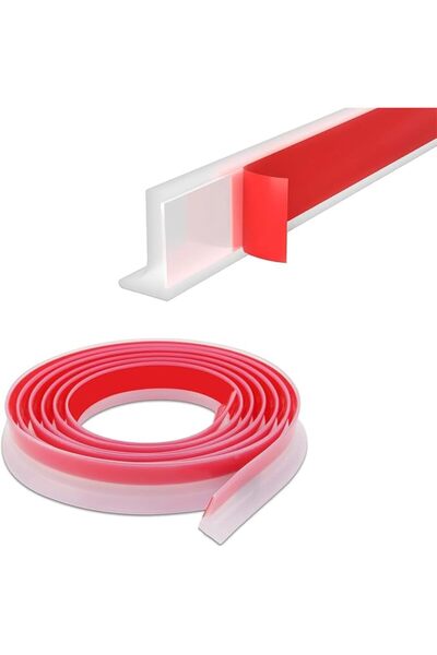 GENERAL 2M Wet Room Floor Barrier, Self-Adhesive Silicone Collapsible Shower ...