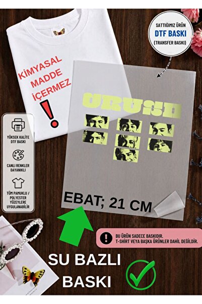 RYO FASHİON Crush Baskı DTF Ütüyle Uygulanabilir T-shirt Tişört Sweatshirt Ho...