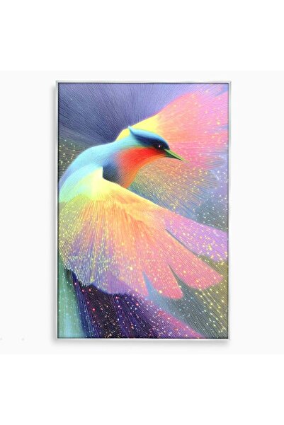 Luxcanva Tablou Canvas Mesagerul Luminii 80x120 cm cu Rama Argintiu Mesagerul...