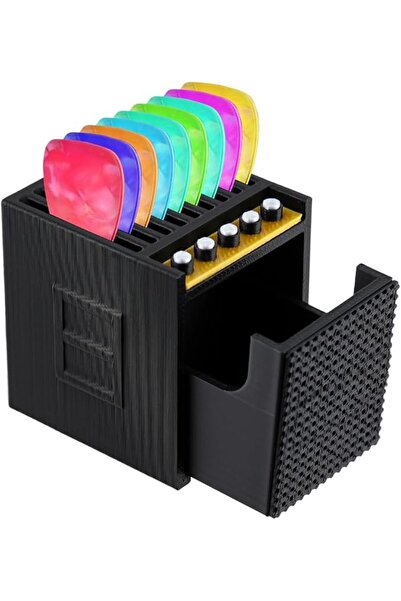 NALACAL Guitar Pick Case, Guitar Pick Holder Front Drawer Speaker Style, Dura...