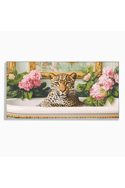 Luxcanva Tablou Canvas Gingasa Primejdie 140x70 cm cu Rama Argintiu Gingasa P...