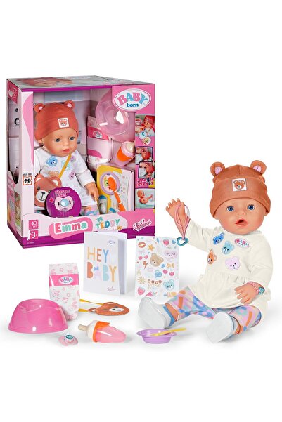 BABY born Păpușă interactivă Emma Teddy Style, 43 cm, cu 10 accesorii